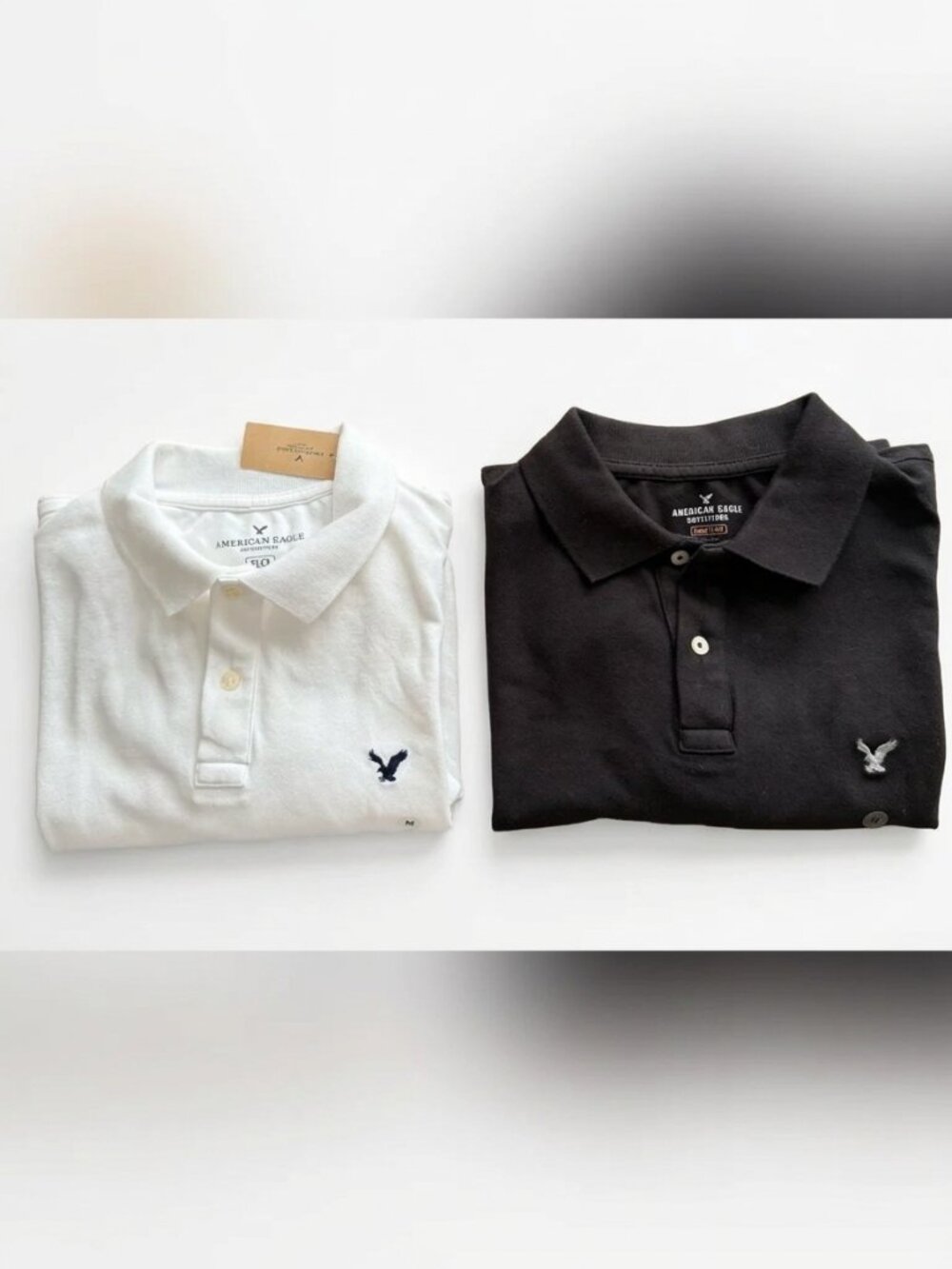 American Eagle Outfitters Men’s Polo Pair — White & Black